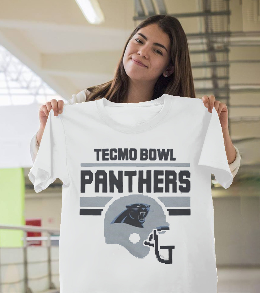 Tecmo Bowl Panthers Carolina Football Helmet T-Shirt