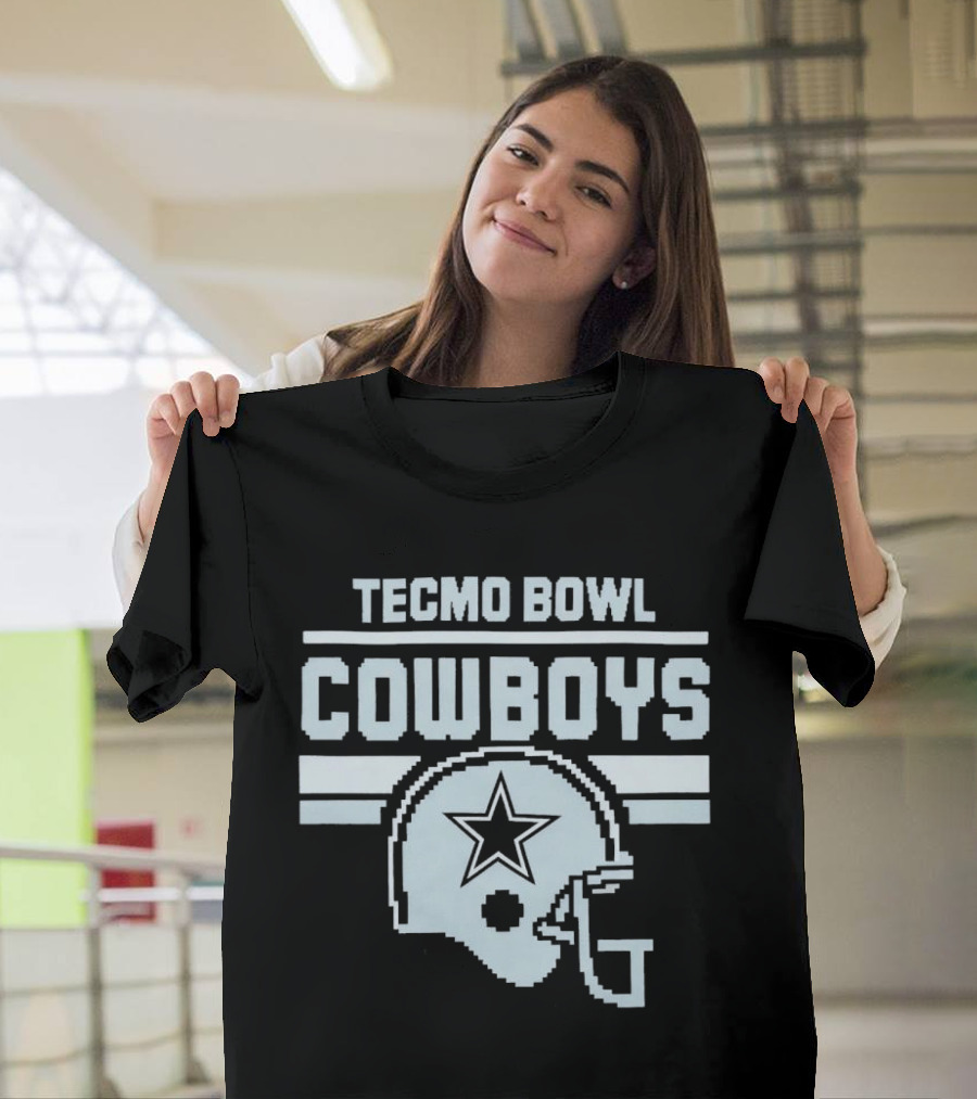 Tecmo Bowl Cowboys Helmet Vintage Pixel T-Shirt