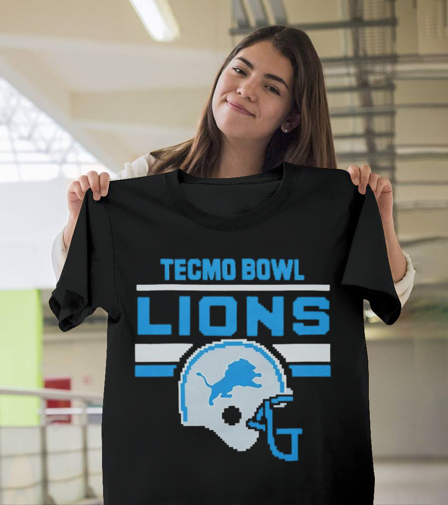 Tecmo Bowl Lions Helmet Detroit T-Shirt