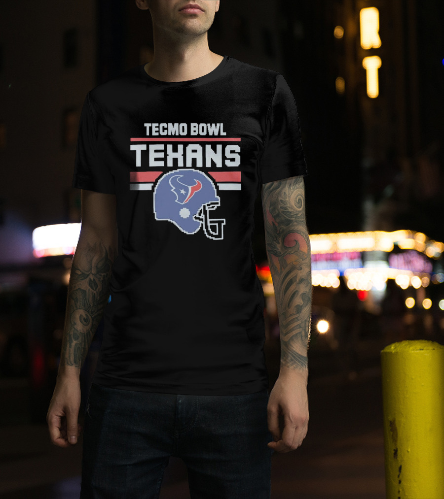 Tecmo Bowl Houston Texans Helmet Retro Video Game T-Shirt