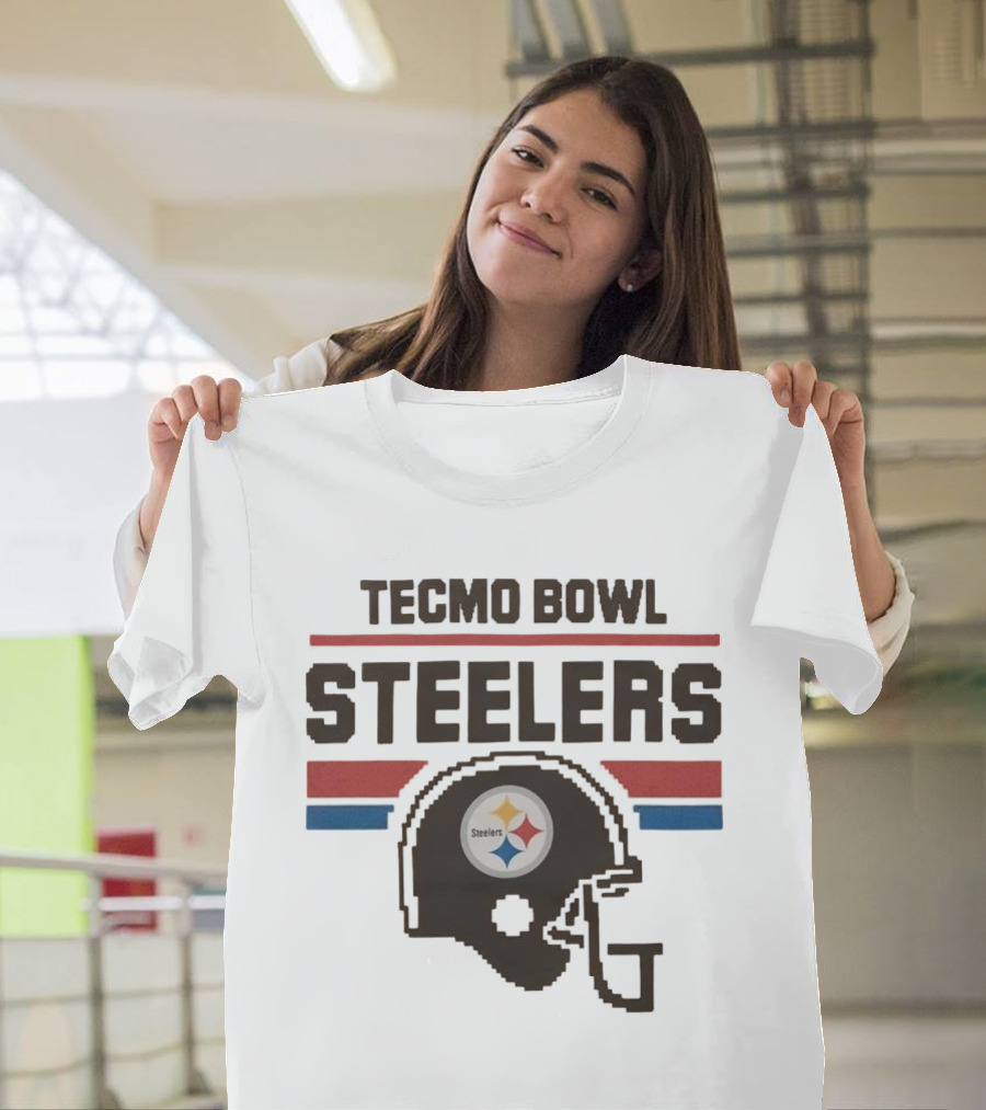 Tecmo Bowl Steelers Pittsburgh Logo Helmet T-Shirt