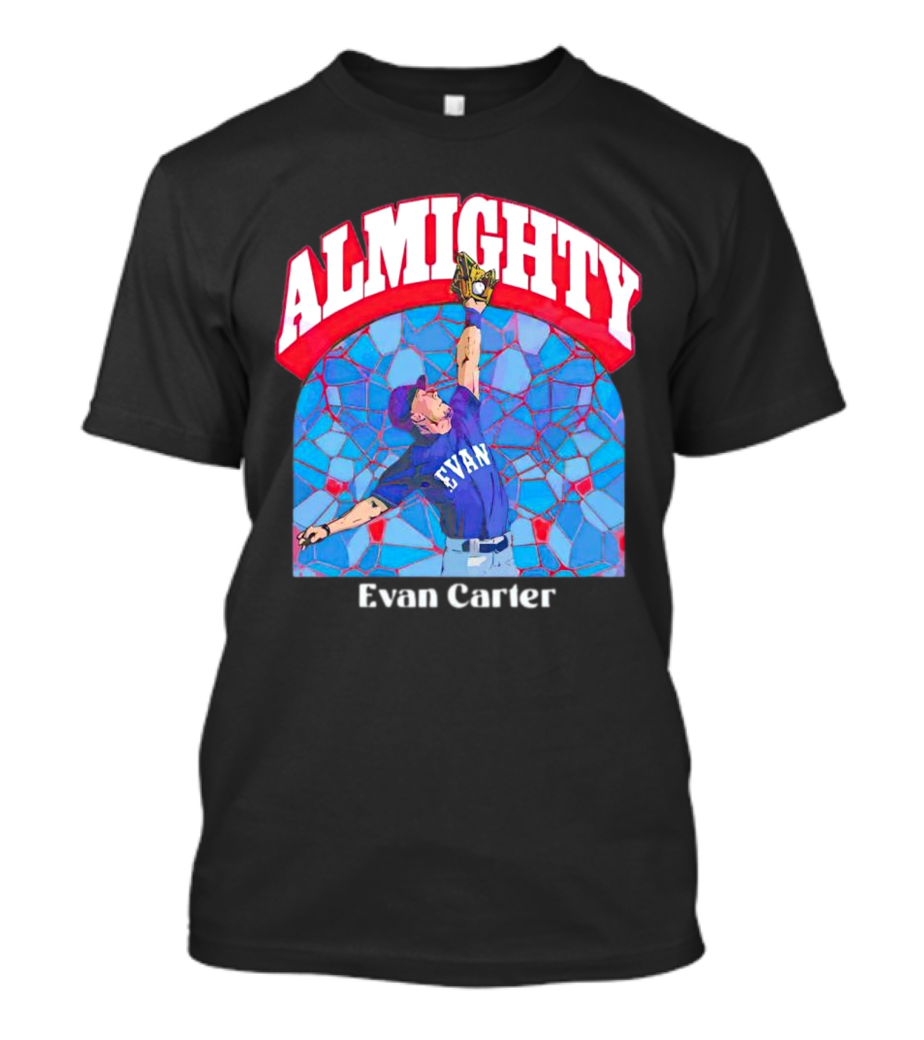 Evan Carter Almighty Baseball Texas T-Shirt