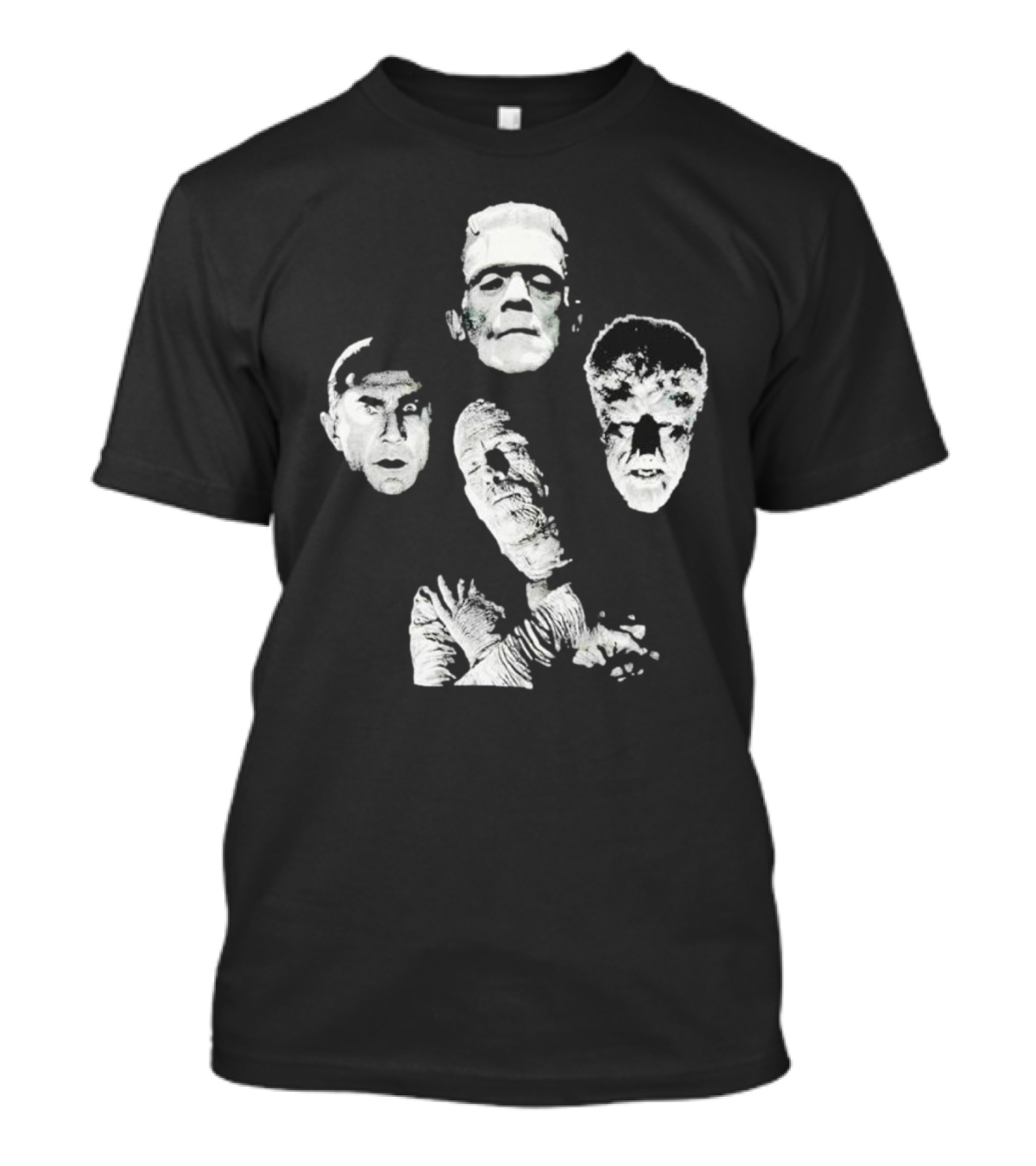 Rock Rebel Monster Dracula Frankenstein Mummy Wolfman Horror Band T-Shirt