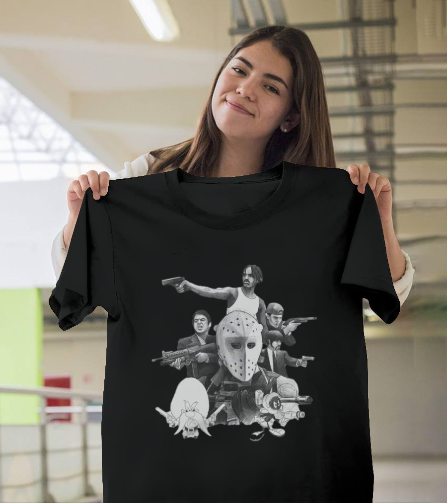 Trust Respect The Shooter Jason Mask Gangsters Anime Characters Gunmen T-Shirt