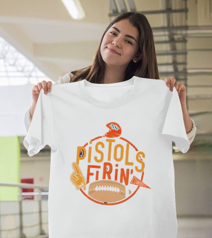 OSU Pistols Firin’ Foam Finger Helmet Cowboys Football T-Shirt