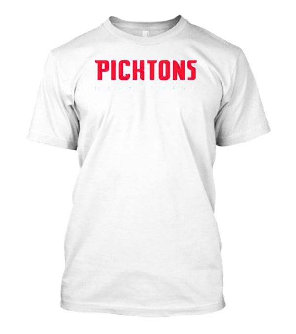 Picktons Basketball Bold Red Classic Sports T-Shirt