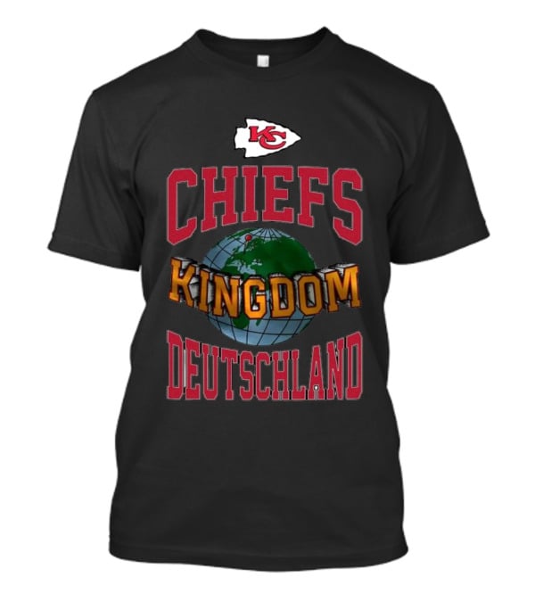 Chiefs Kingdom Deutschland With Kansas City Arrowhead Logo And Globe T-Shirt