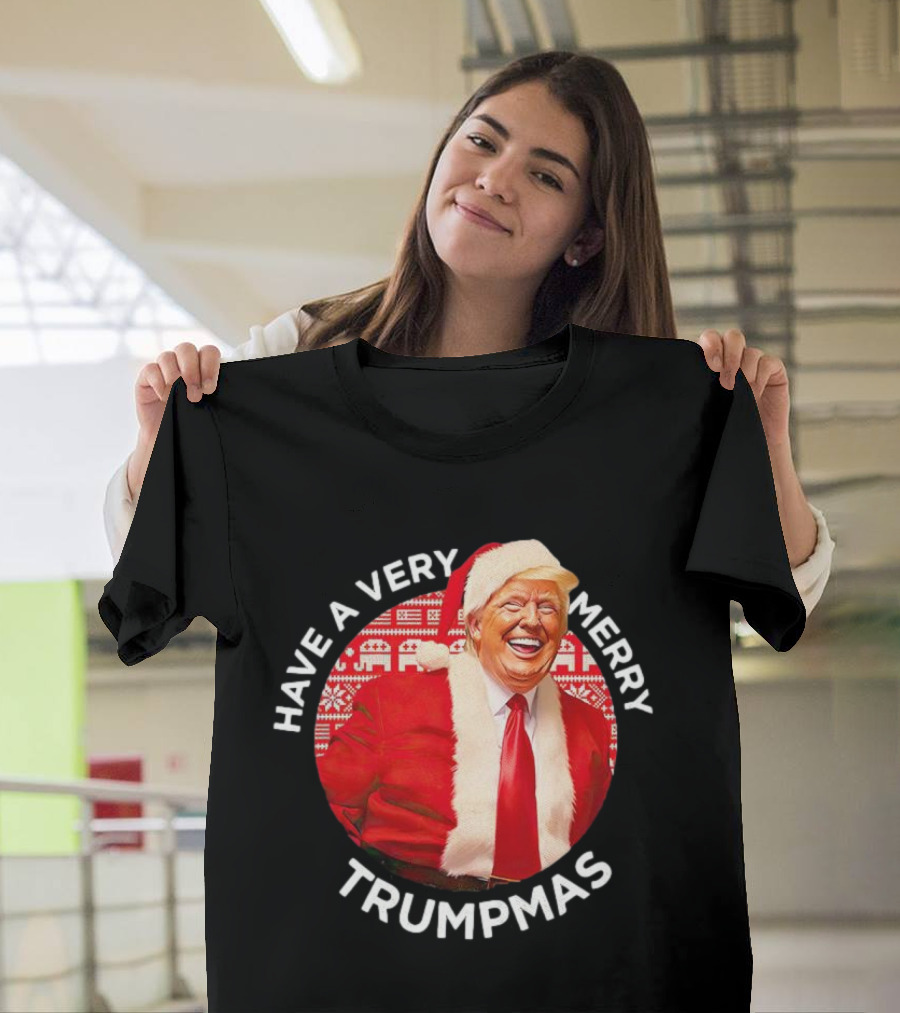 Have a Very Merry Trumpmas Santa Red Christmas Sweater Suit T-Shirt