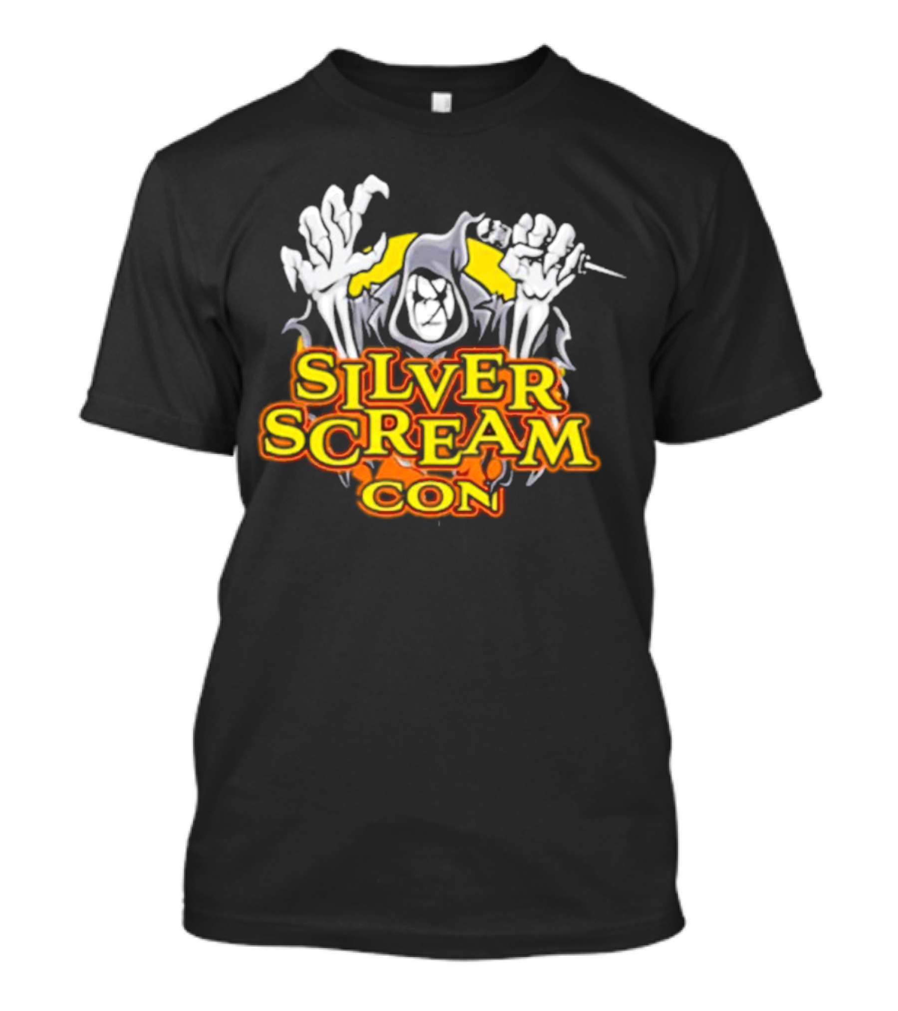 Silver Scream Con Grim Reaper With Needle And Hands T-Shirt