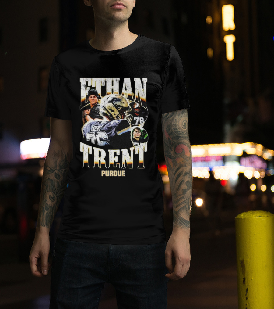 Ethan Trent Purdue Picture Collage 76 Football T-Shirt