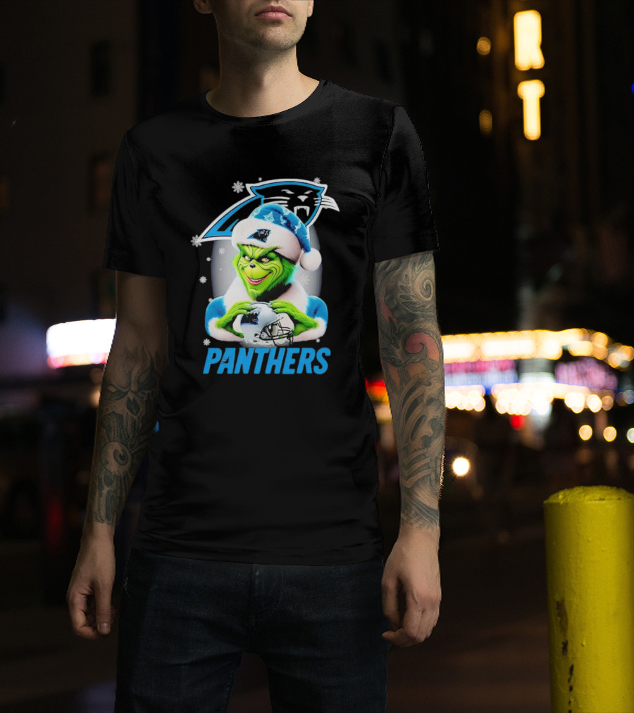 Grinch Carolina Panthers Christmas Fan T-Shirt