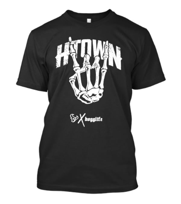 HTOWN Skeleton Hand X HoggLife Texans Collaboration T-Shirt