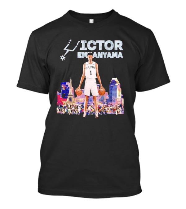 Victor Wembanyama Spurs Skyline City Basketball T-Shirt