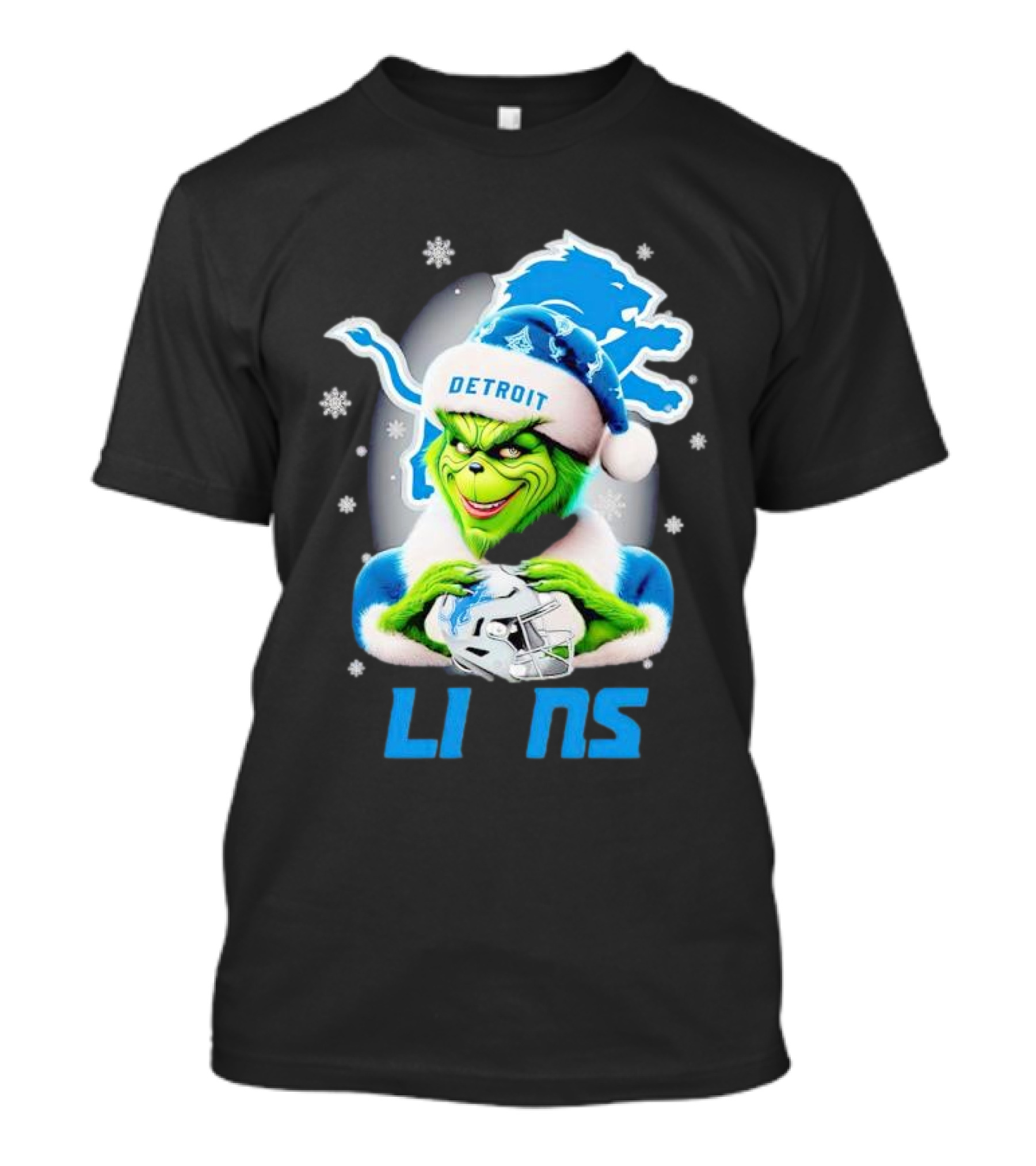 Grinch Loves Detroit Lions Christmas Holiday Football Magic T-Shirt