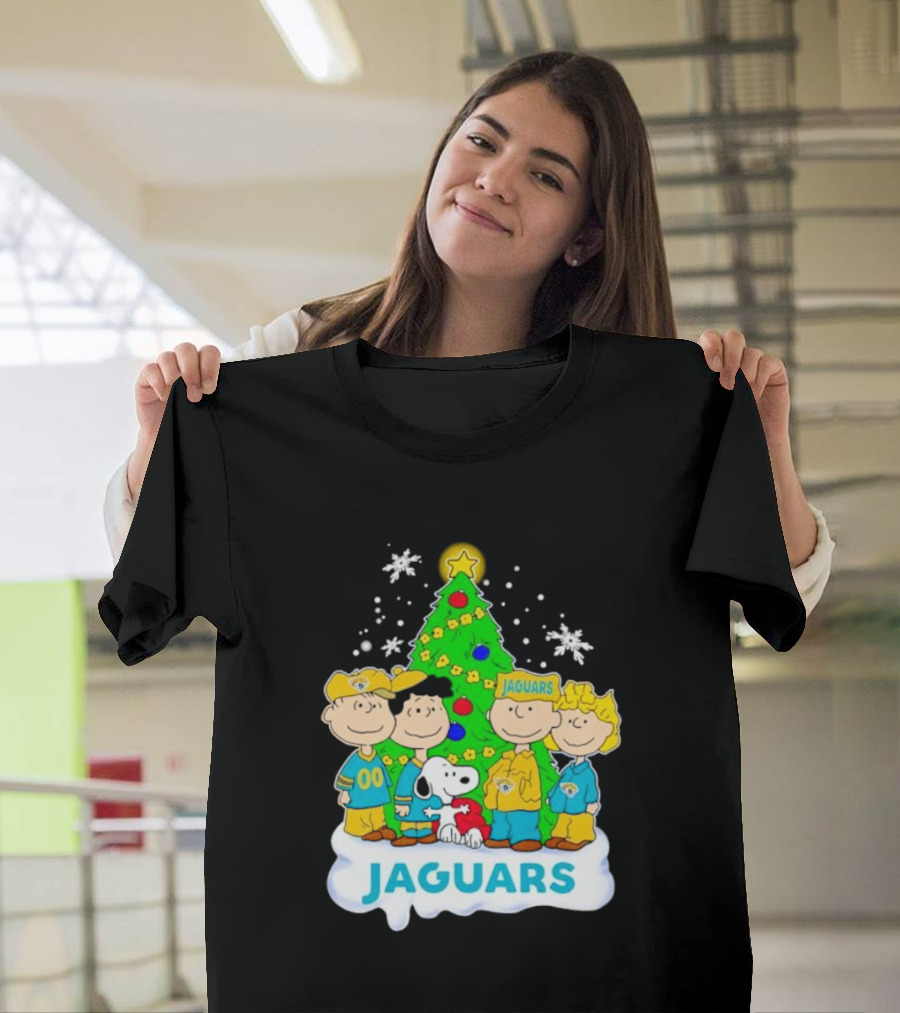 Peanuts Characters Jacksonville Jaguars Christmas Tree Jaguars T-Shirt