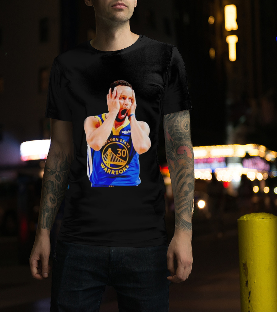 Golden State Warriors Stephen Curry 30 Reaction T-Shirt