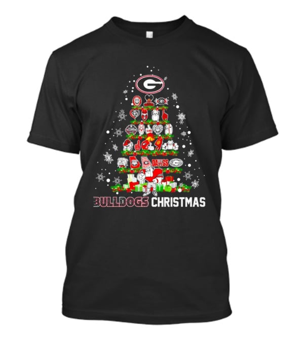 Georgia Bulldogs Dawgs Christmas Tree T-Shirt