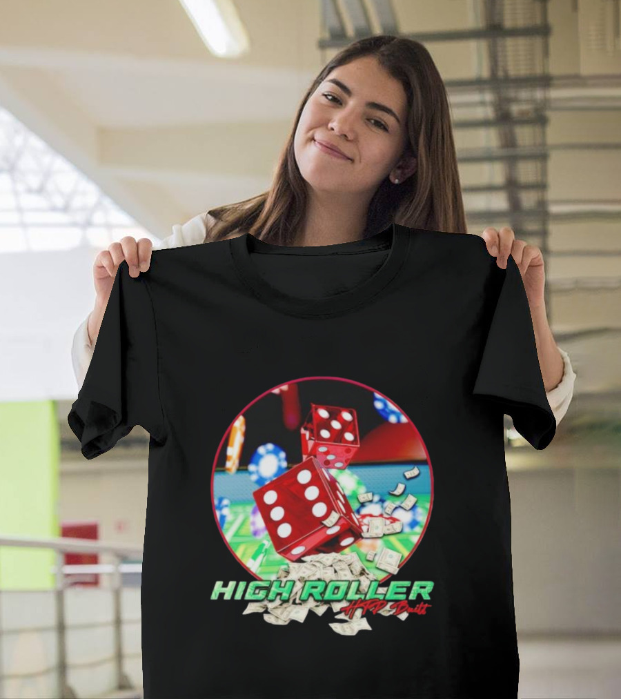 High Roller HTP Built Dice and Cash Casino T-Shirt