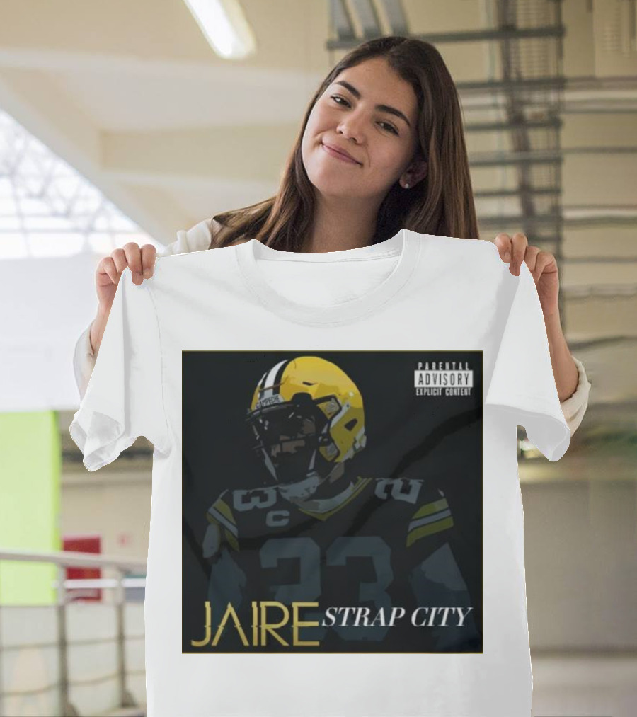 Jaire Strap City Parental Advisory Number 23 Football Helmet T-Shirt
