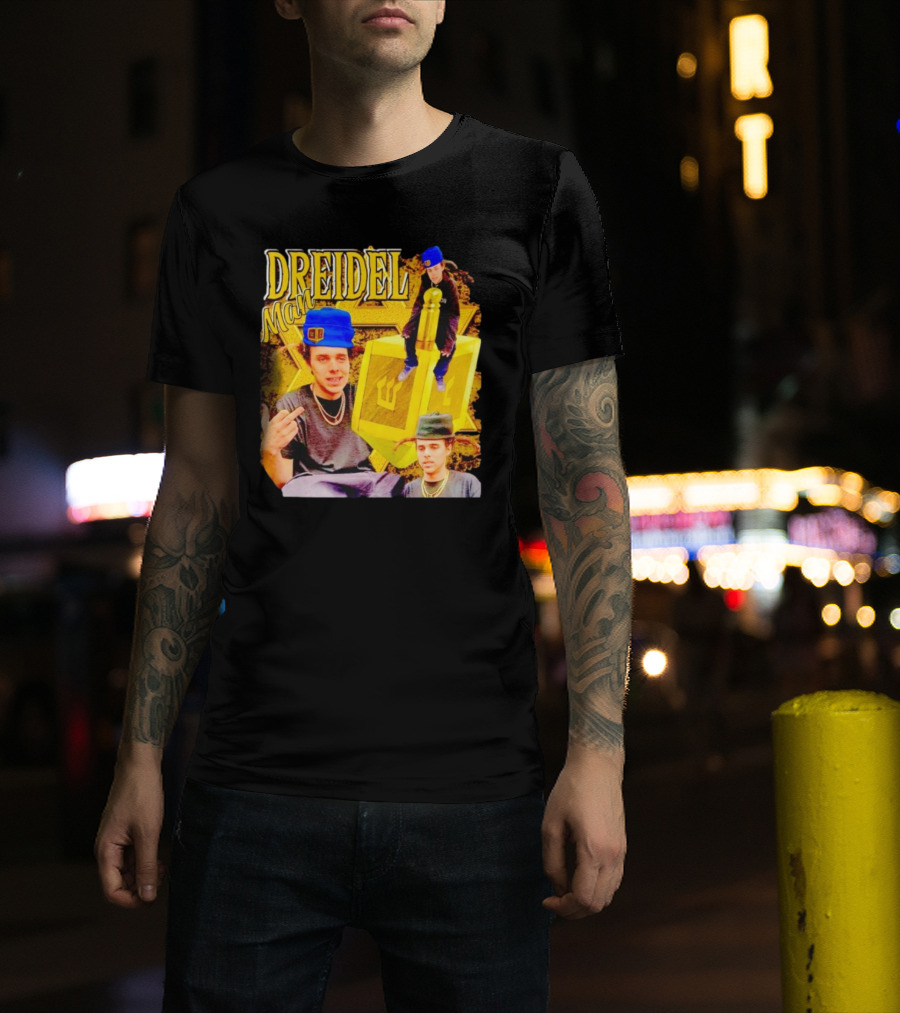Dreidel Man Vintage Star Yellow Dreidel Hat T-Shirt