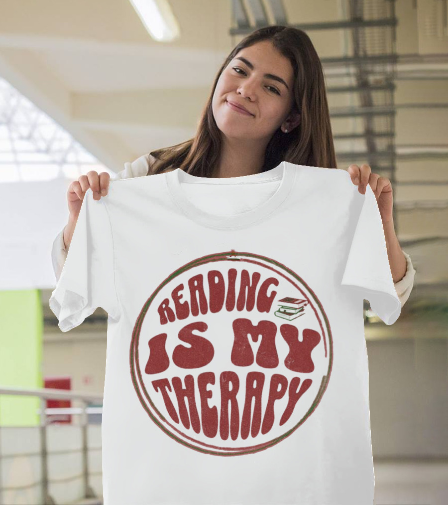 Reading Is My Therapy Retro Book Lover T-Shirt
