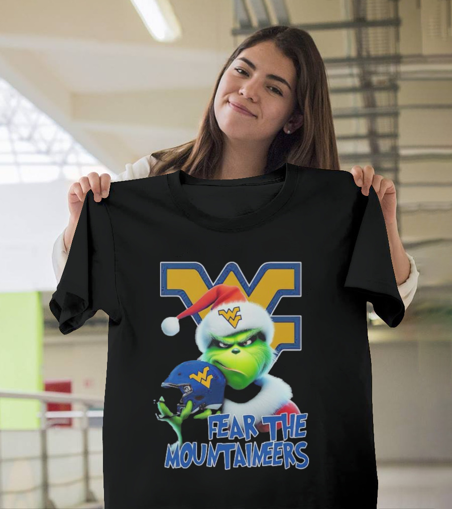 Grinch Fear The Mountaineers West Virginia Christmas Holiday T-Shirt