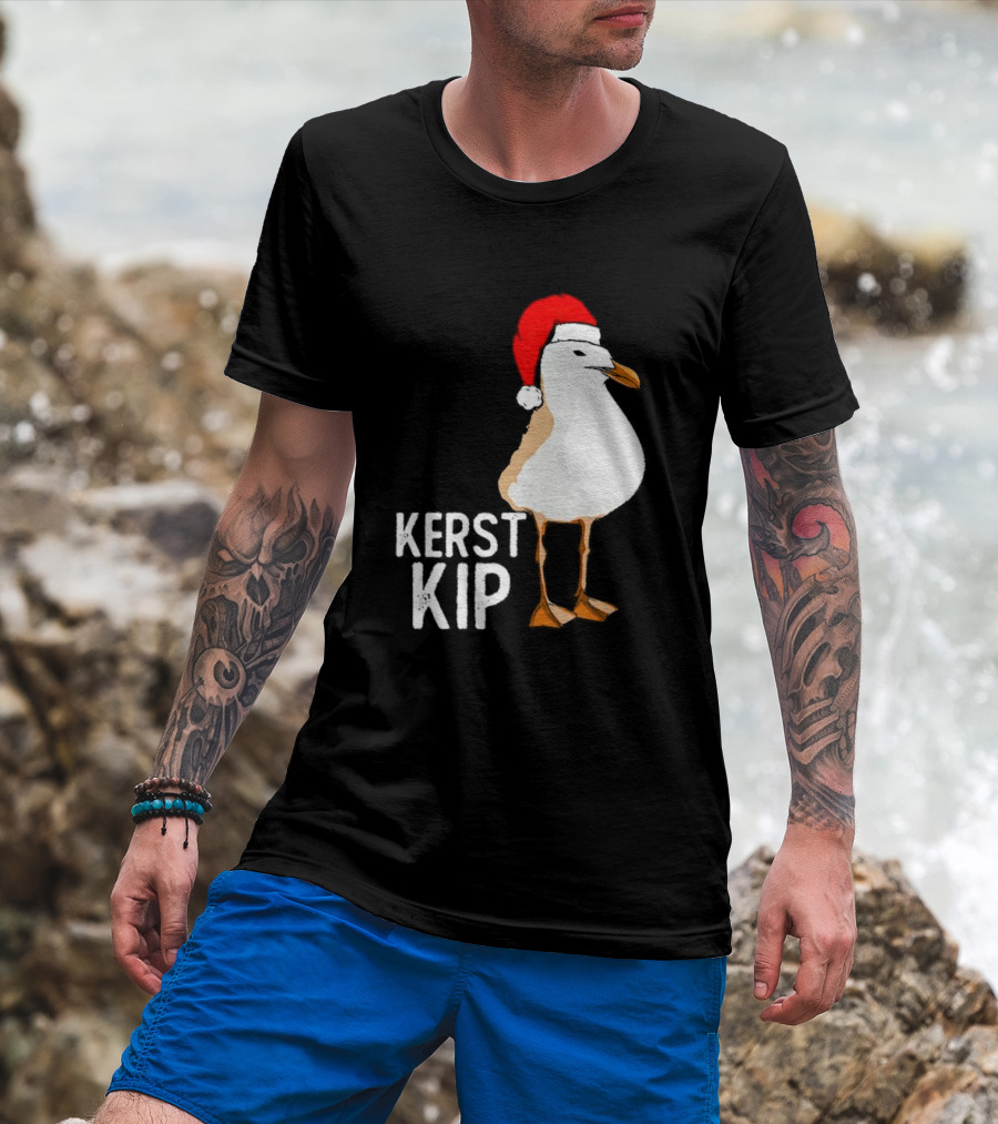 Kerst Kip Santa Hat Christmas Bird T-Shirt