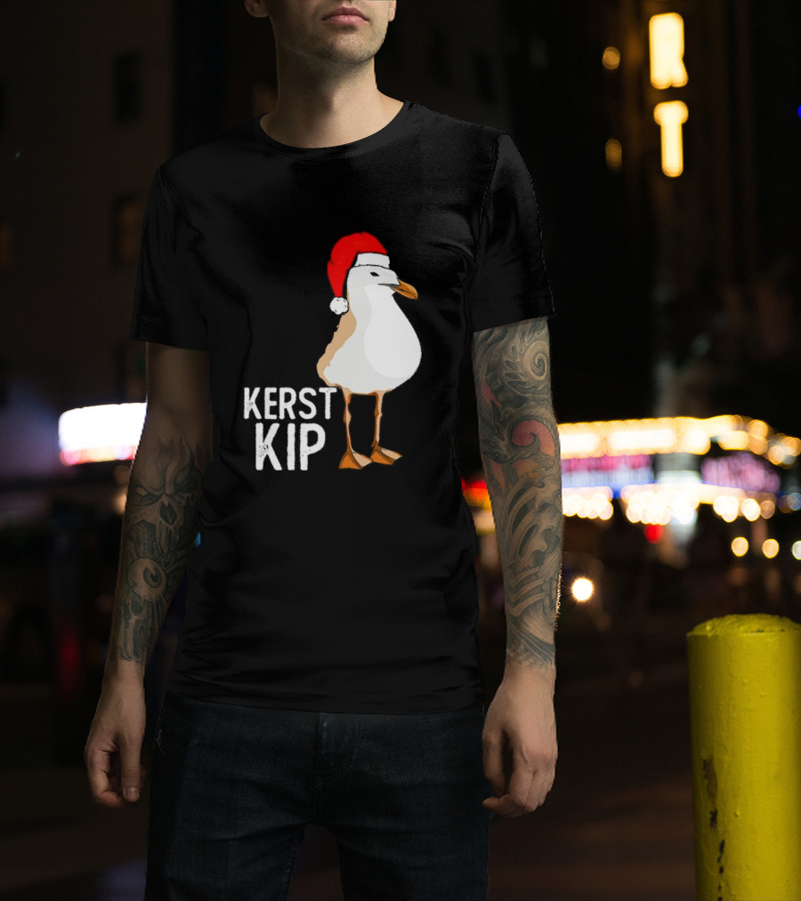 Kerst Kip Santa Hat Christmas Bird T-Shirt