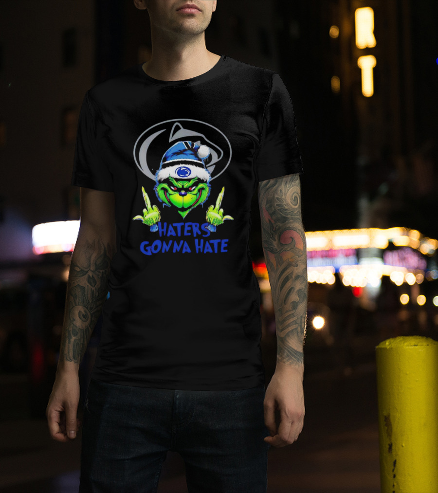 Nittany Lions Grinch Haters Gonna Hate Christmas T-Shirt
