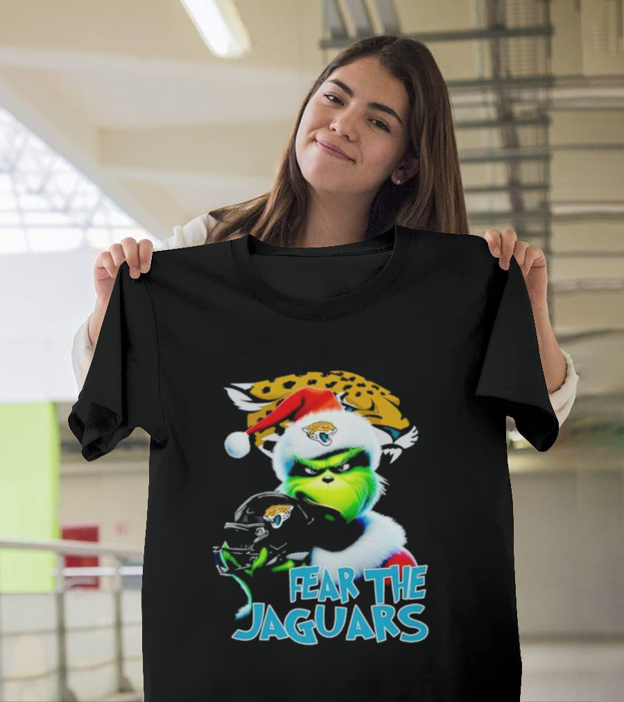 Santa Grinch Fear The Jaguars Jacksonville Jaguars NFL T-Shirt