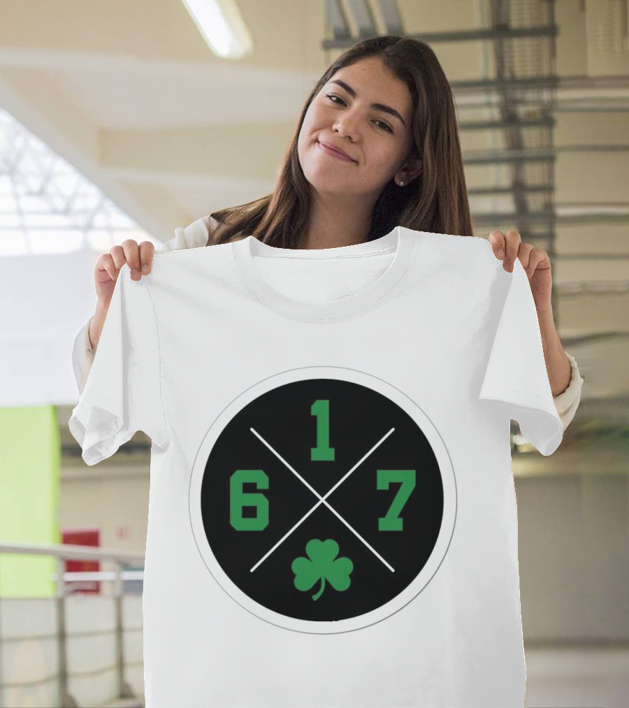Boston Celtics 617 Shamrock Emblem Circle T-Shirt