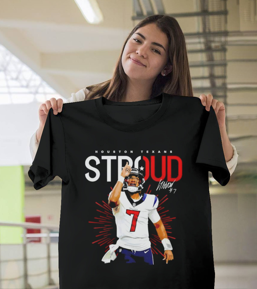 Houston Texans Cj Stroud #7 Signature Visionary Leader T-Shirt