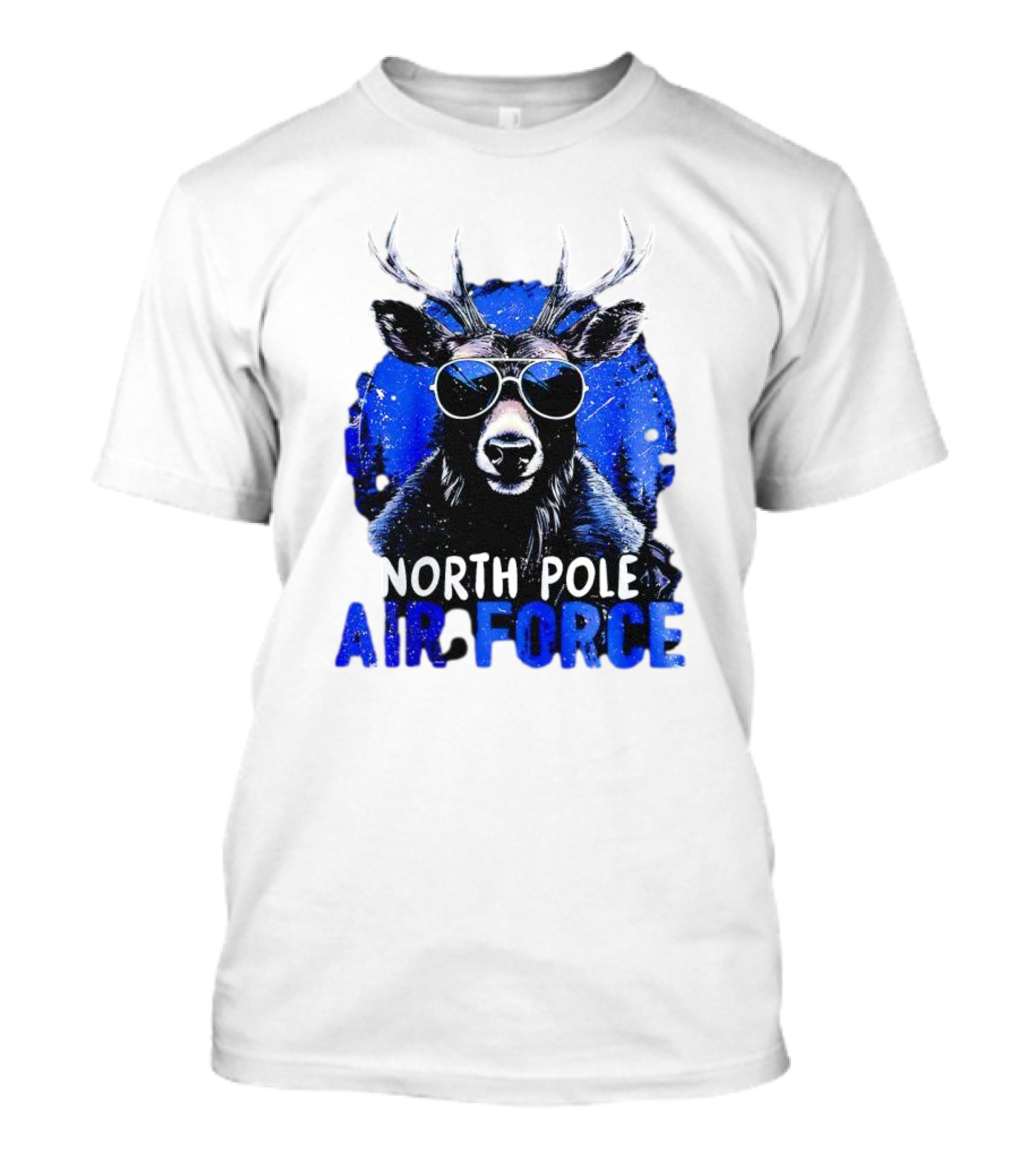North Pole Air Force Cool Deer In Sunglasses T-Shirt