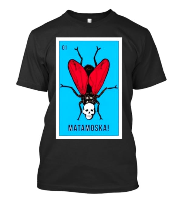 La Moska Loteria Matamoska 01 Fly Skull Blue Red Wings T-Shirt