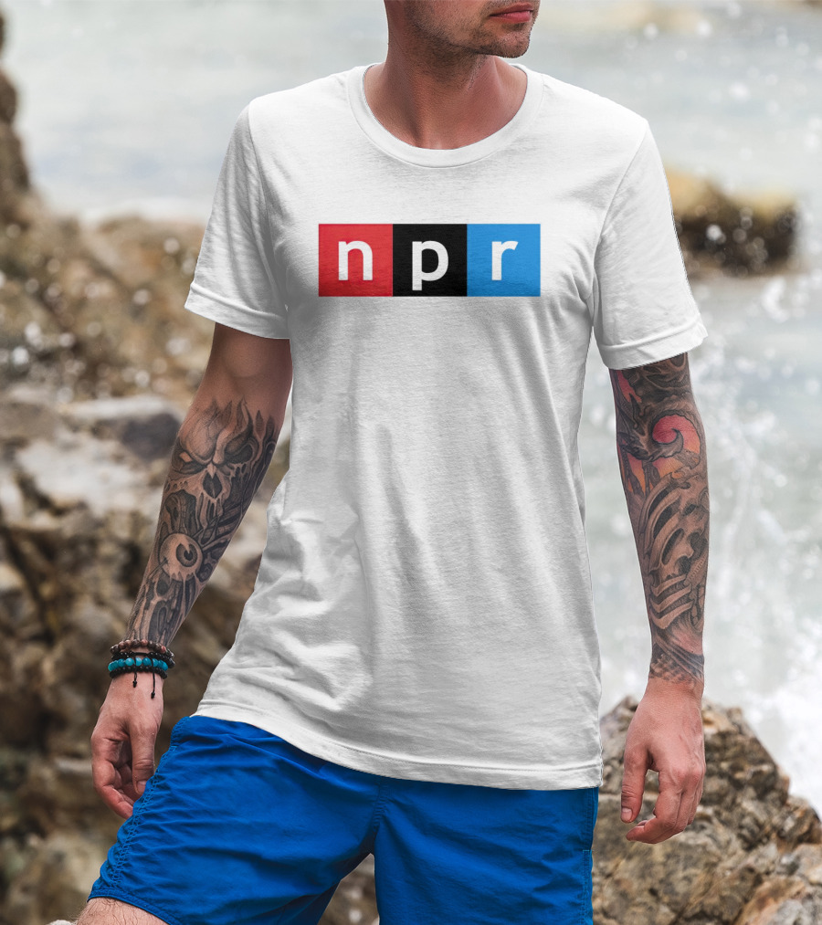 NPR Red Black Blue Iconic Logo Squares T-Shirt