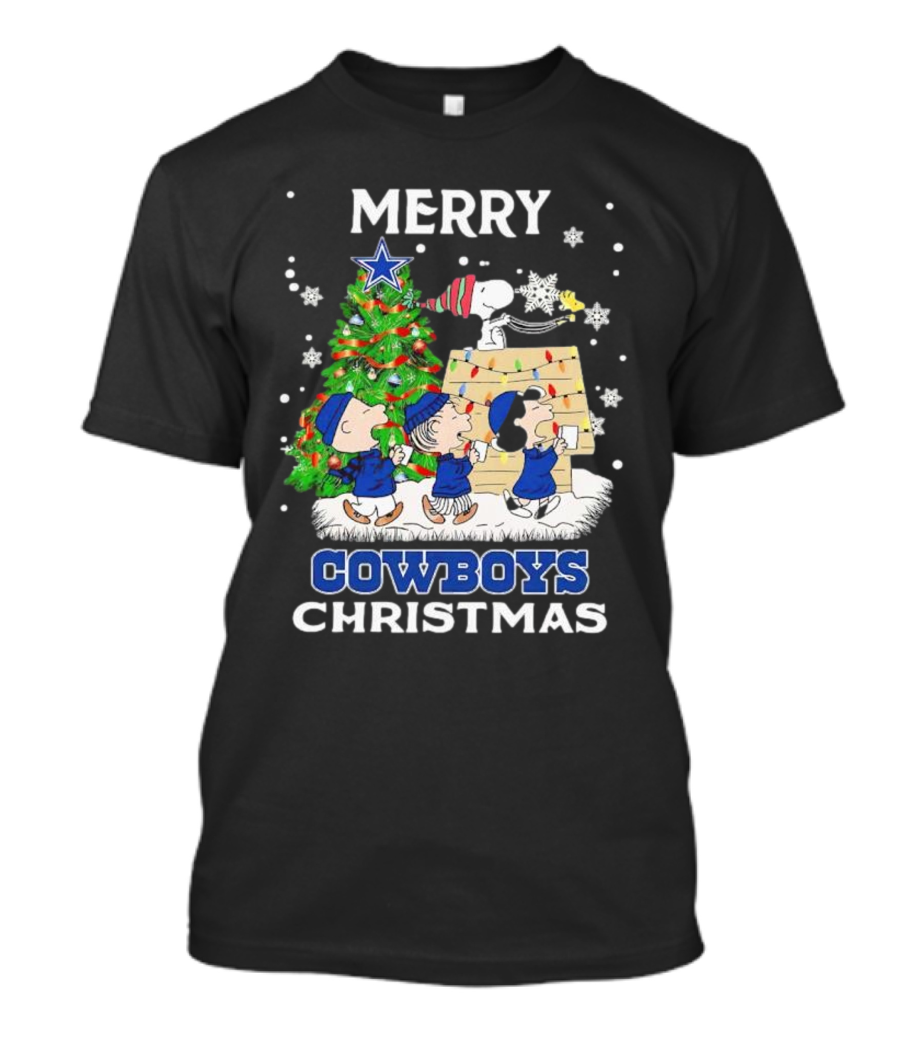 Merry Cowboys Christmas Peanuts Characters Dallas T-Shirt