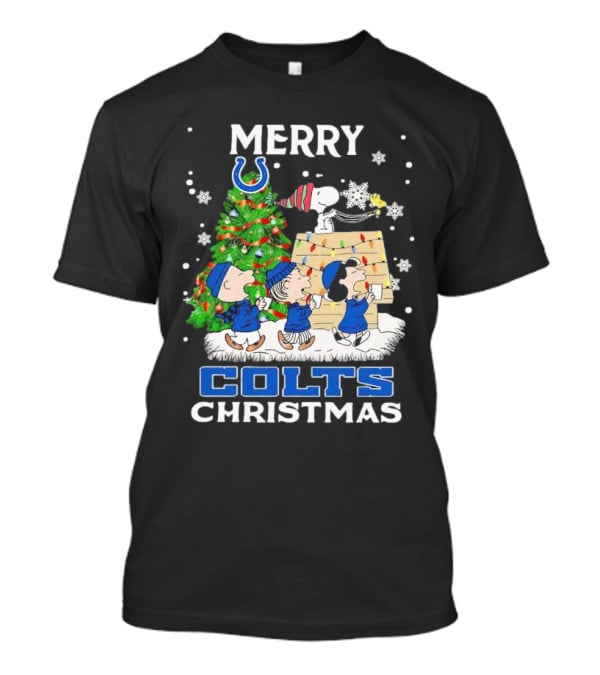 Merry Christmas Peanuts Characters Indianapolis Colts T-Shirt