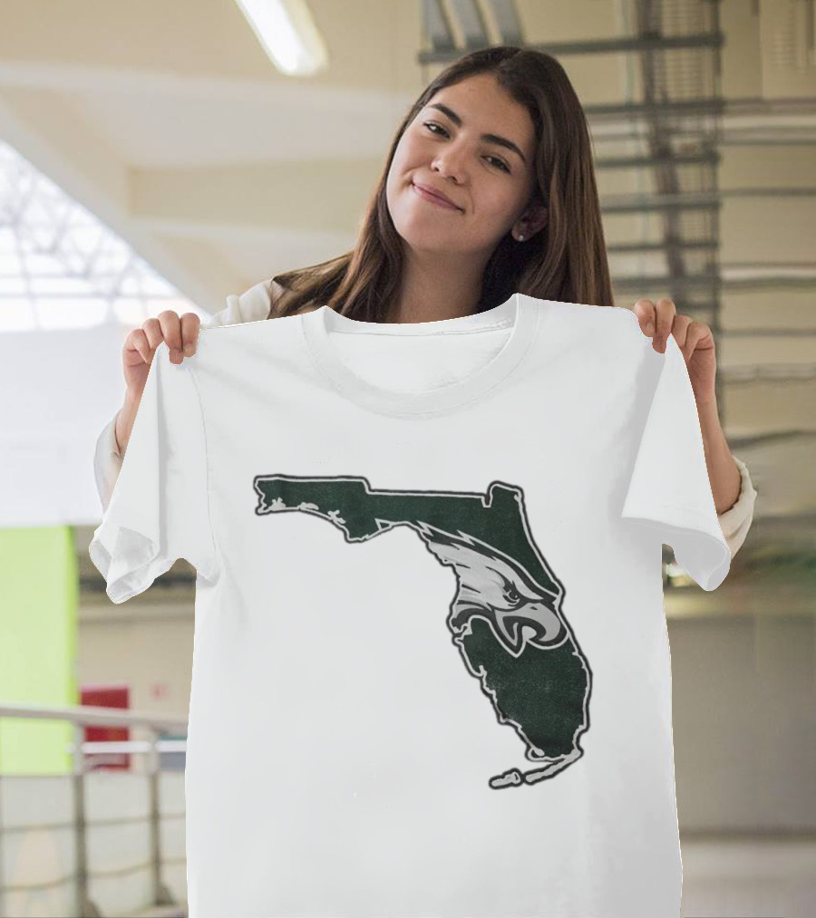 Philadelphia Eagles Florida Map Bleeds Green T-Shirt