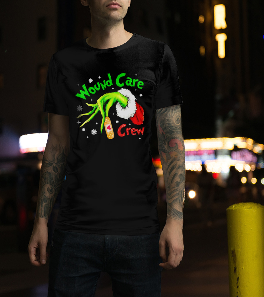 Wound Care Crew Grinch Hand Merry Christmas T-Shirt