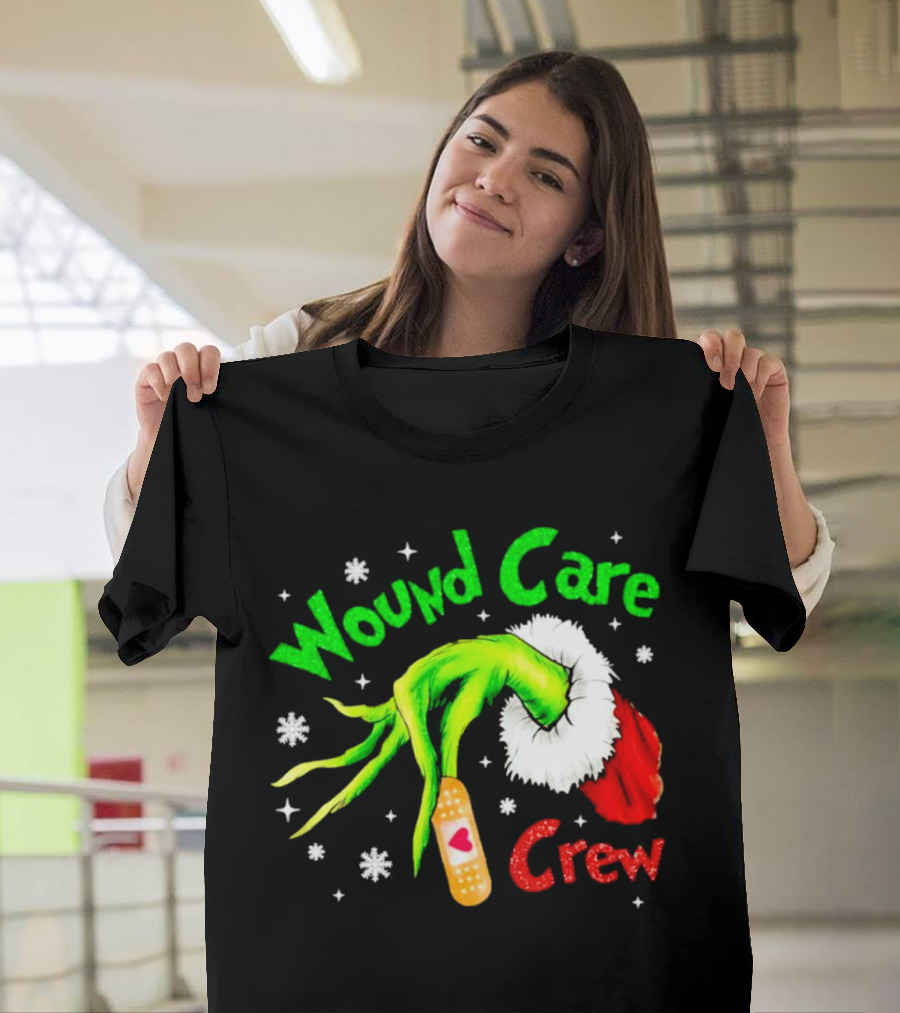 Wound Care Crew Grinch Hand Merry Christmas T-Shirt