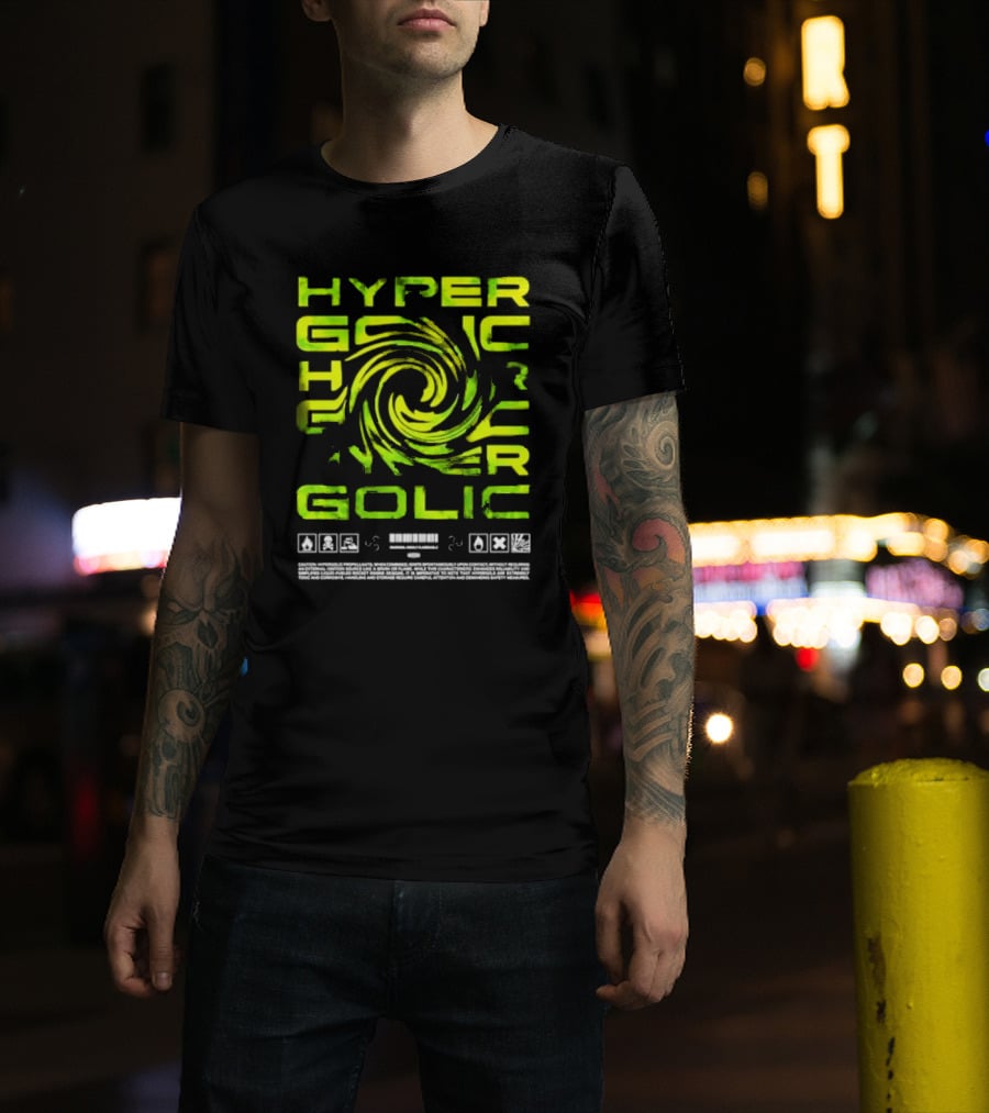 Hypergolic Safety Warning Symbols Swirl Text T-Shirt