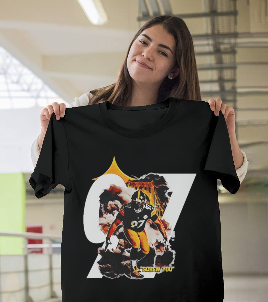 Cameron Heyward Screw You 97 Pittsburgh Steelers Steel City Skyline T-Shirt