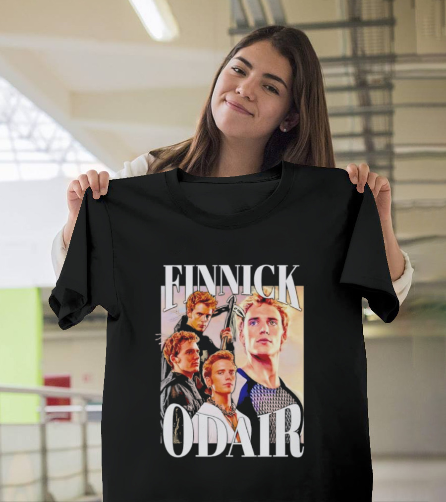 Finnick Odair Character Collage with Weaponry Elements T-Shirt