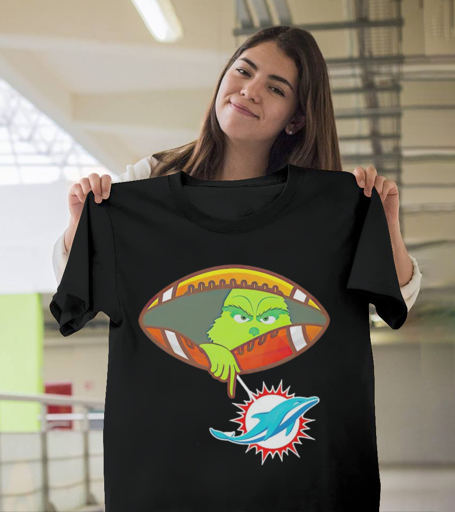 Grinch Ew Miami Dolphins Football T-Shirt