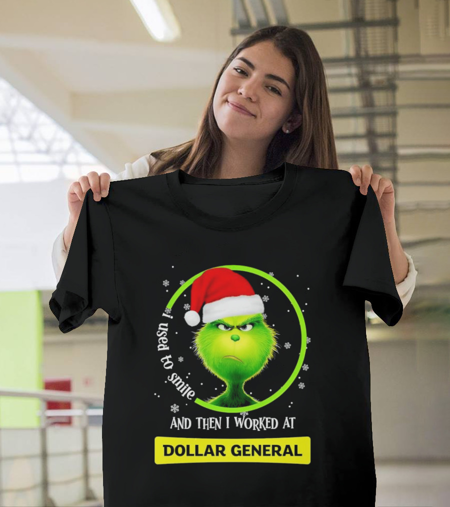 Santa Grinch I Used to Smile and Then I Worked at Dollar General Christmas T-Shirt