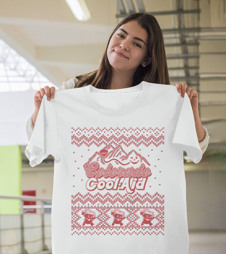 Colorado Cool-Aid Festive Sweater Design With Mountains And Smiling Pitcher T-Shirt