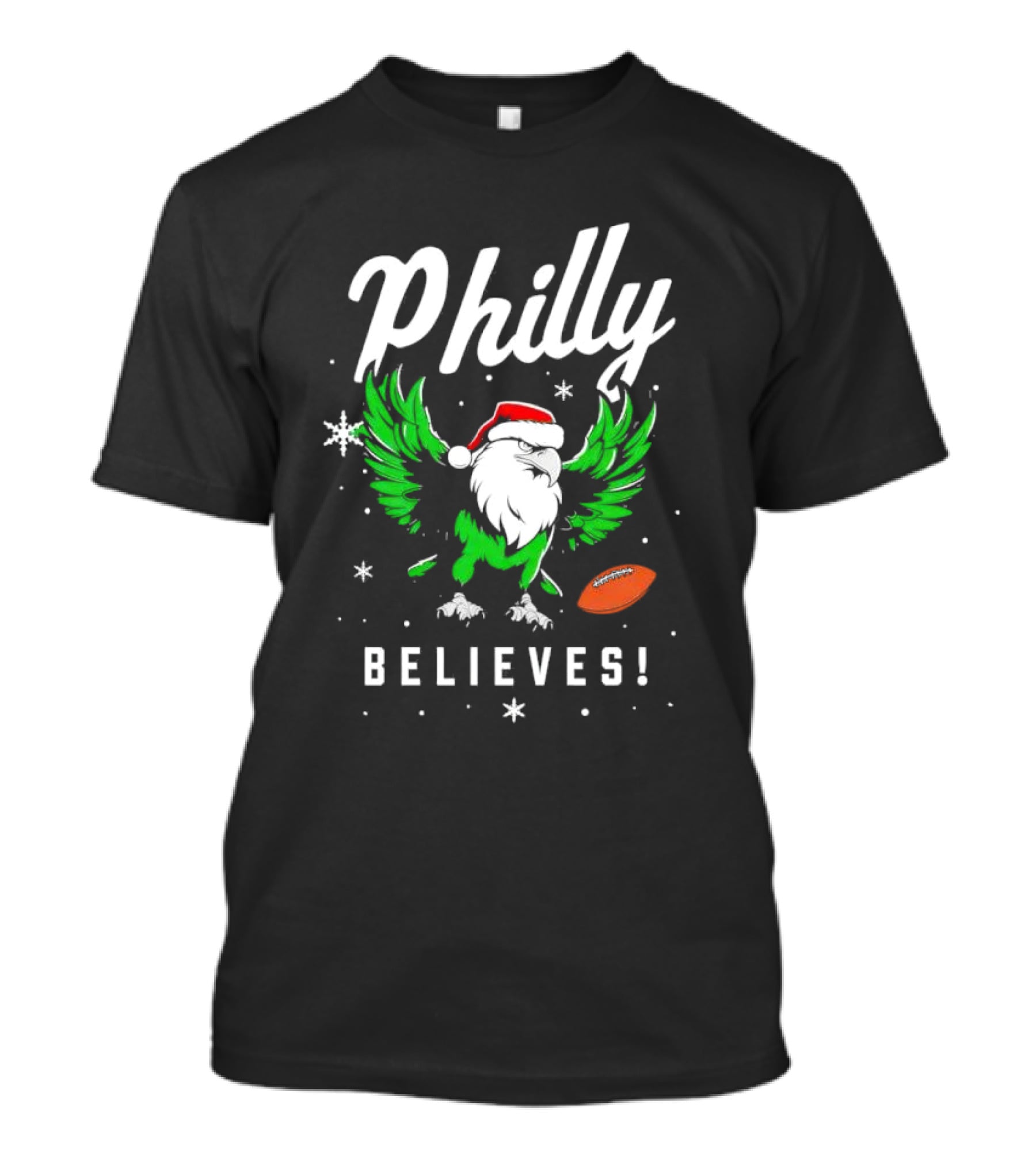 Philly Believes Christmas Eagles Football Santa T-Shirt