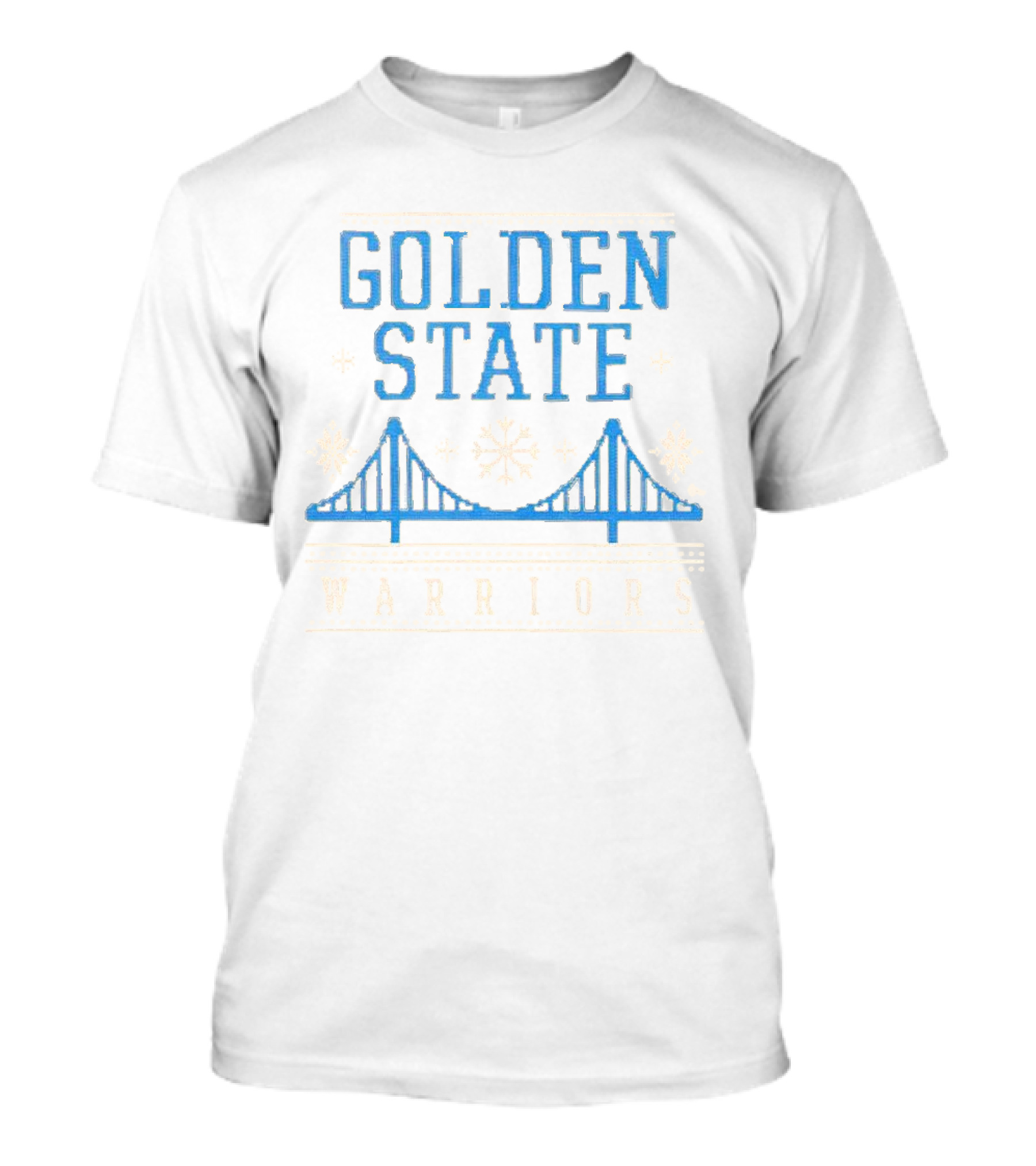 Golden State Warriors Snowflake Bridge Winter T-Shirt