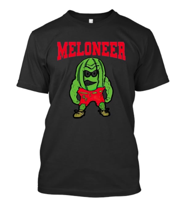 Rocky Ford Meloneer RF Green Character In Red Shorts T-Shirt
