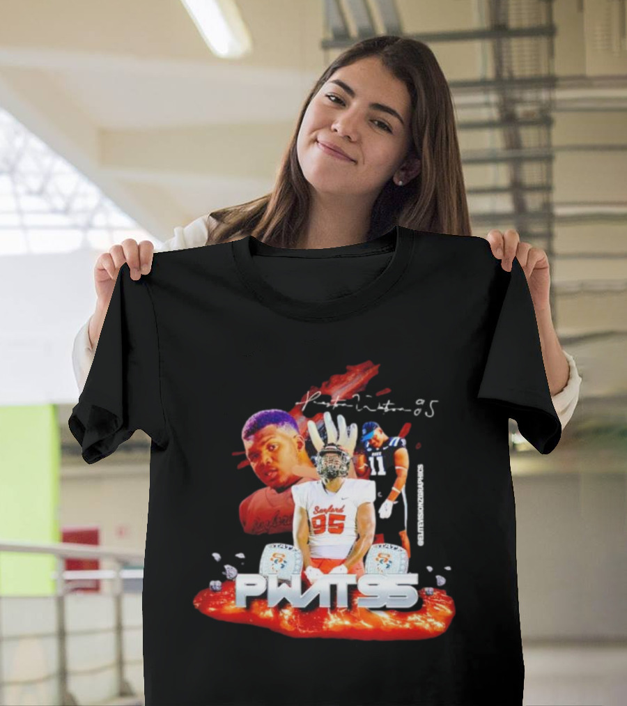 Preston Watson Pwat 95 Football Collage Player 95 Gridiron Dreams T-Shirt